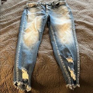 KanCan Blue Denim Jeans with Signature Button